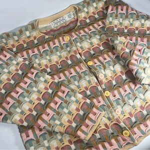 Crossings - Colorful Woven Button Down Cardigan